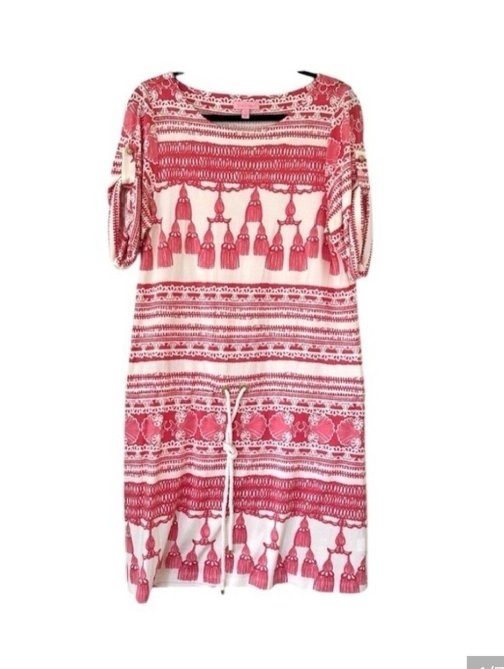 Lilly Pulitzer Silk Blend 1/2 sleeve Drawstring waist Dress